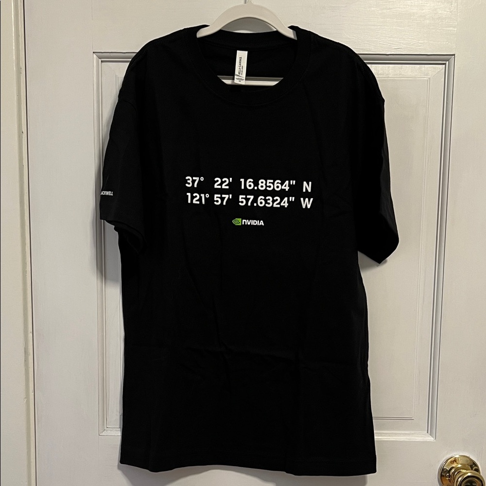NVIDIA Black Tee with White and Green Graphic